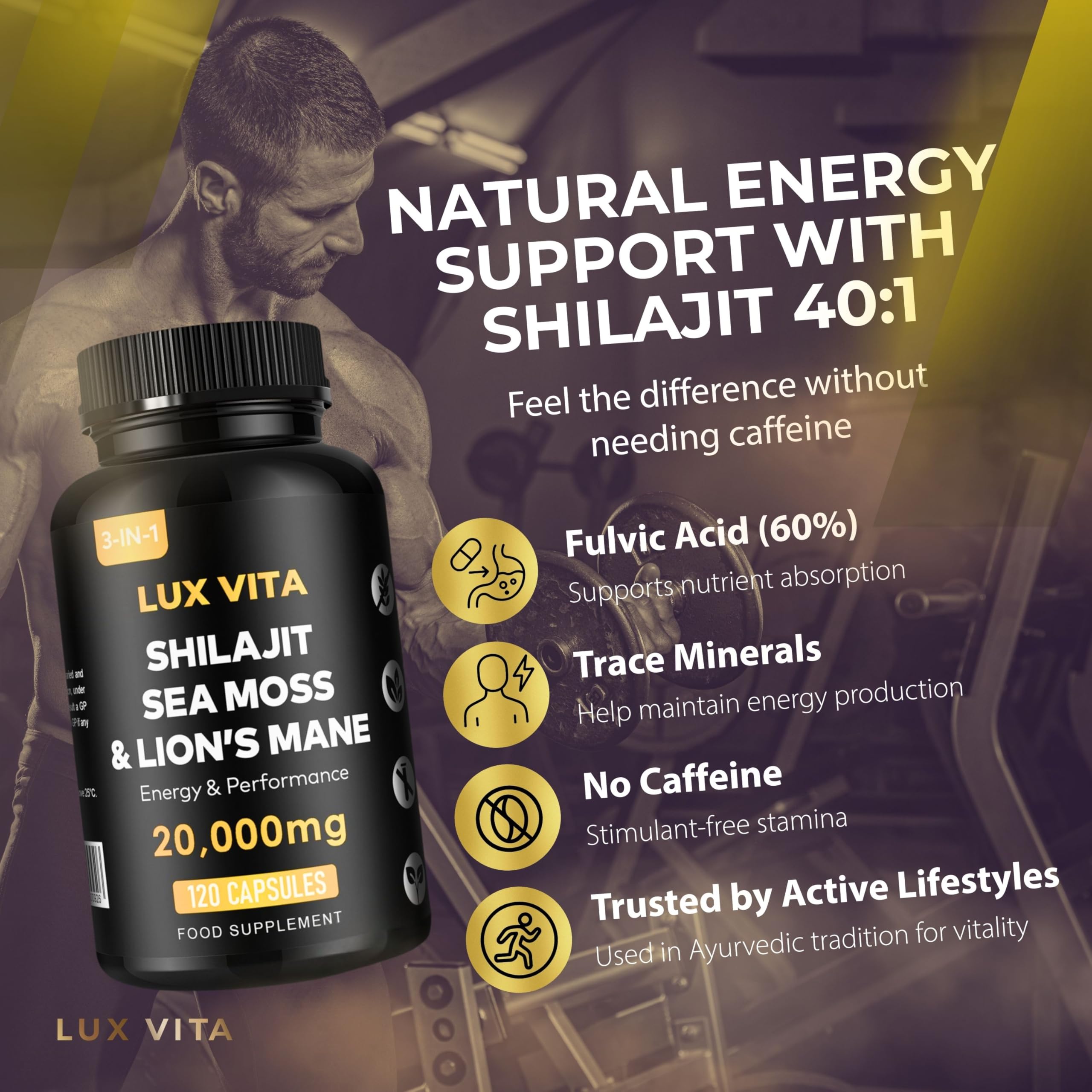 Shilajit, Sea Moss & Lion's Mane — Daily Vitality Trio
