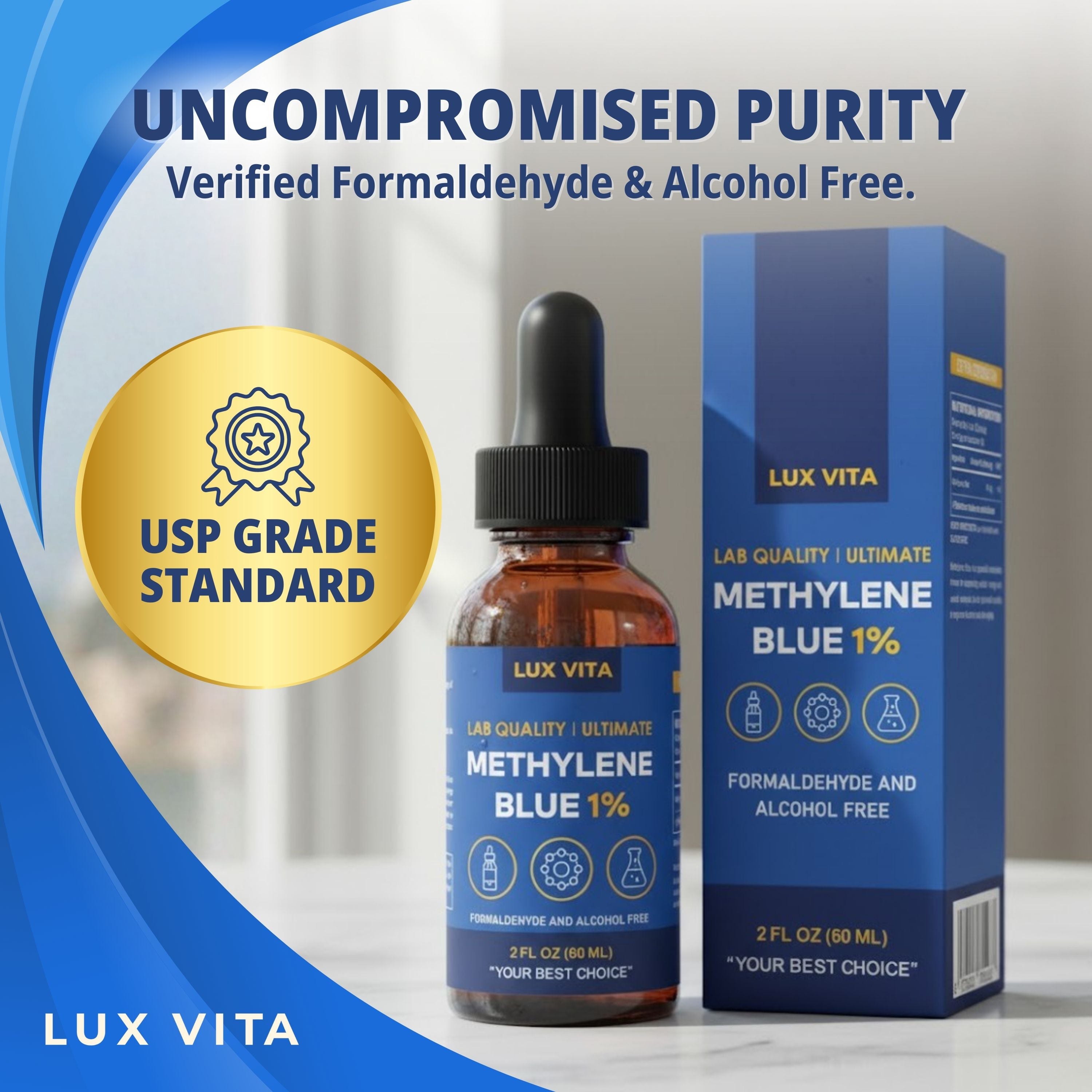 Methylene Blue 1% Drops — Pharmaceutical-Grade