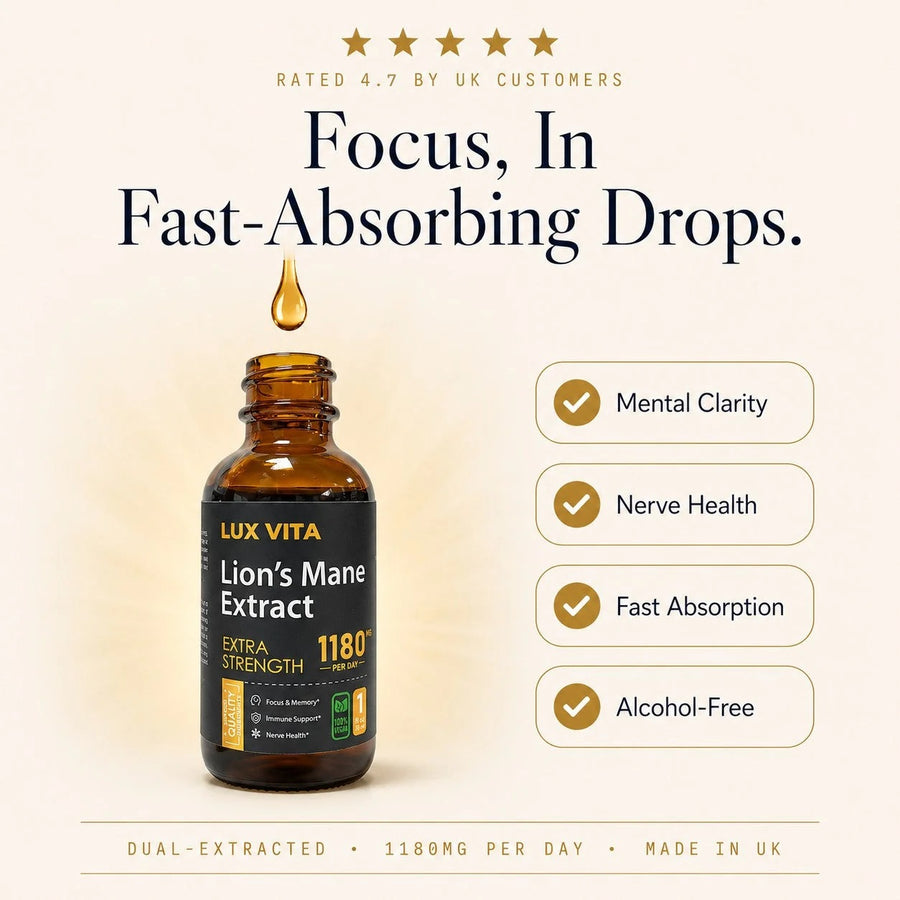 Lion's Mane Drops — rated 4.7 by UK customers