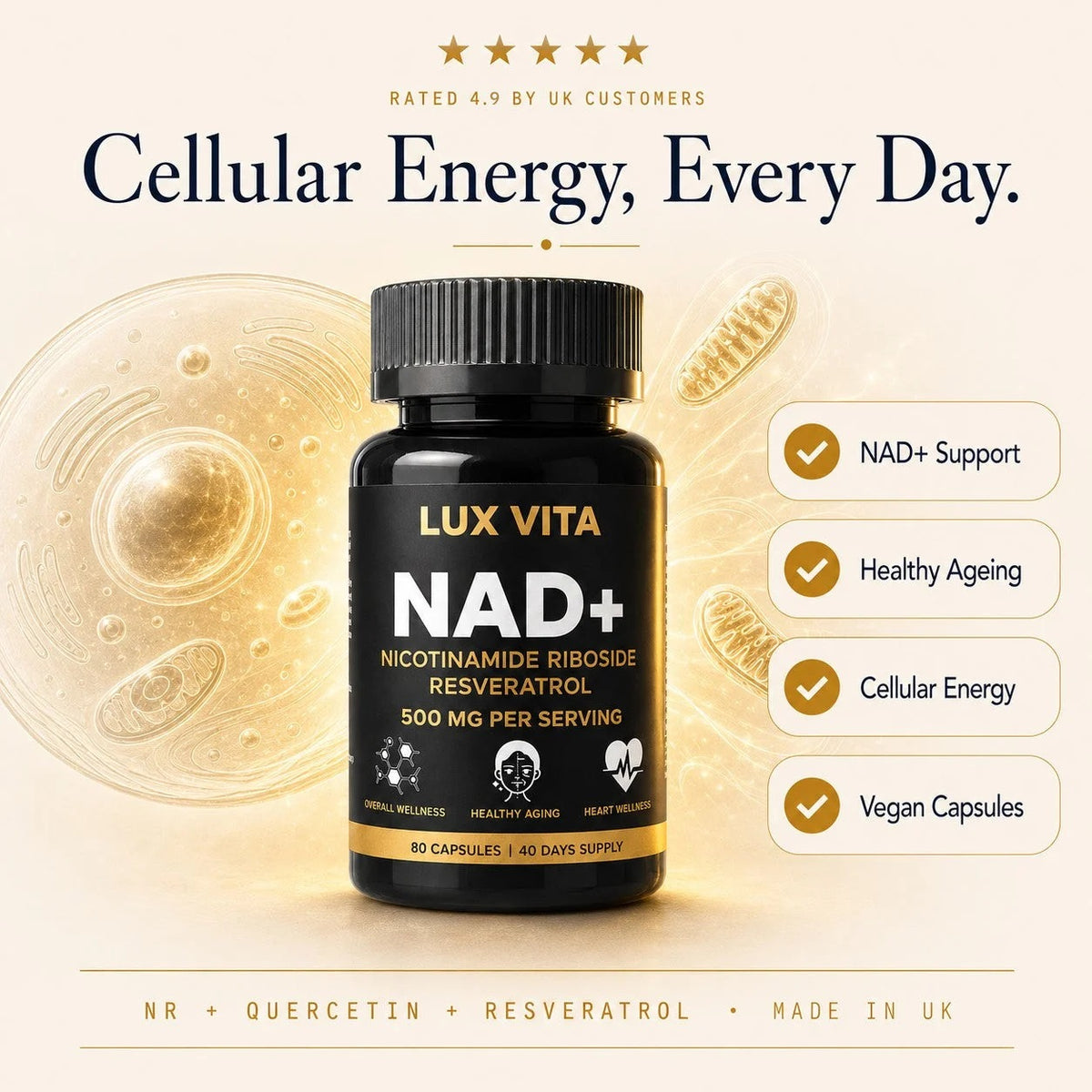NAD+ Capsules — rated 4.9 by UK customers