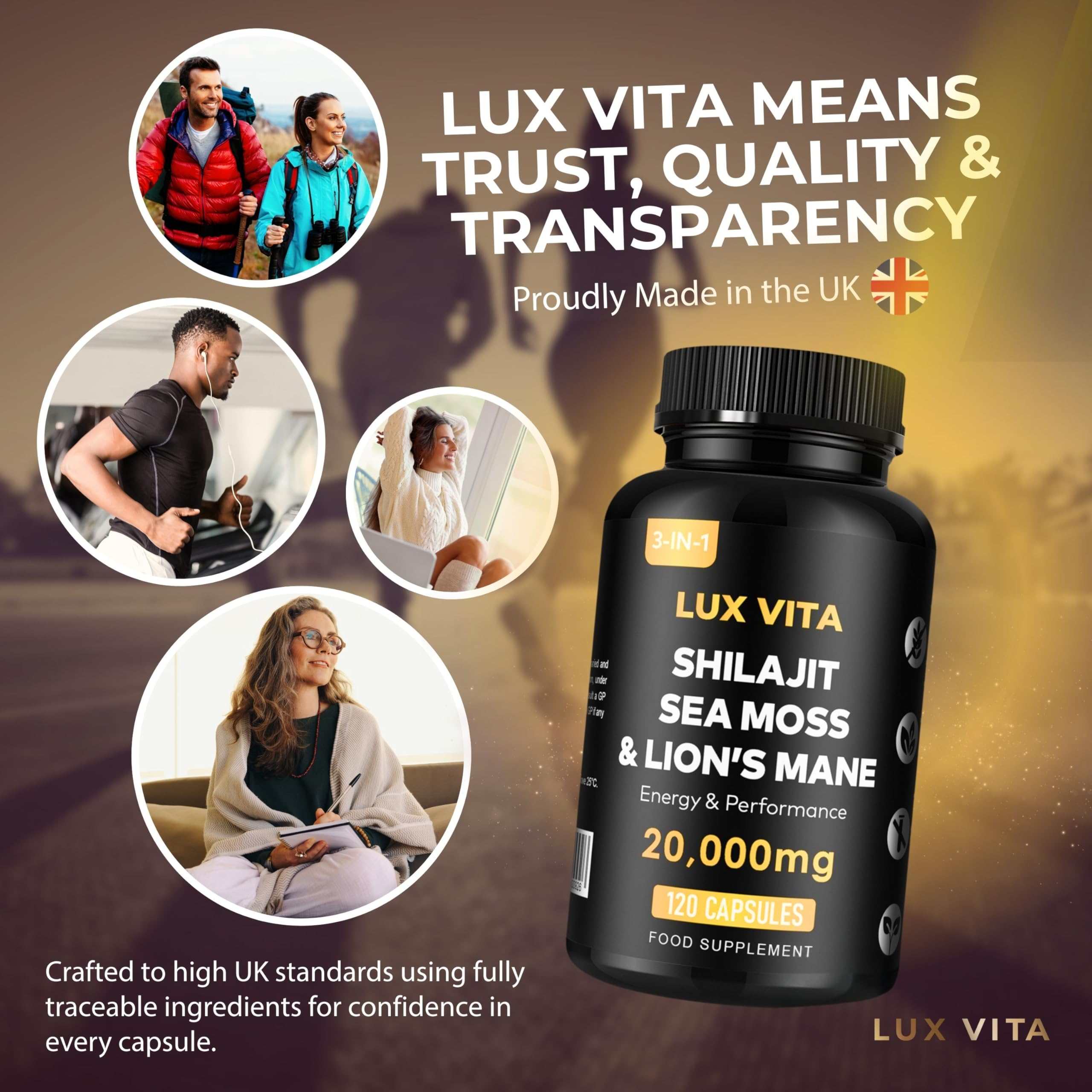 Shilajit, Sea Moss & Lion's Mane — Daily Vitality Trio