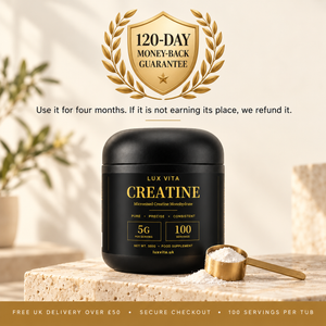 120-day money-back guarantee — Lux Vita Creatine